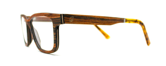 McKenzie Wood Rx - Brown Oak Glasses Side View
