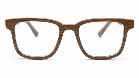 McKenzie angular wood eyeglasses in Brown Oak