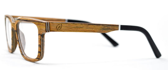 McKenzie Wooden Rx Glasses - Abalone - Side View