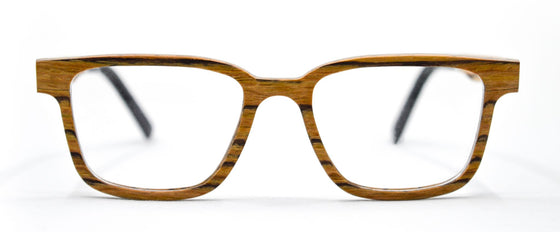 McKenzie Wooden Rx Glasses - Abalone - Front View