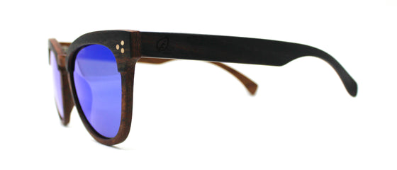 Brooklyn Wood Sunglasses - Blue Lenses