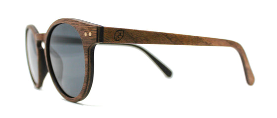 Albany Wood Sunglasses - Silver Lenses -  Side View