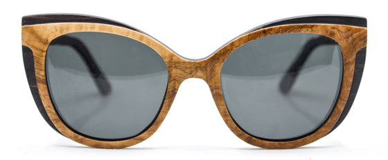Ophelia Wood Sunglasses - Black Oak