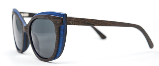 Ophelia Wooden Sunglasses - Black Oak